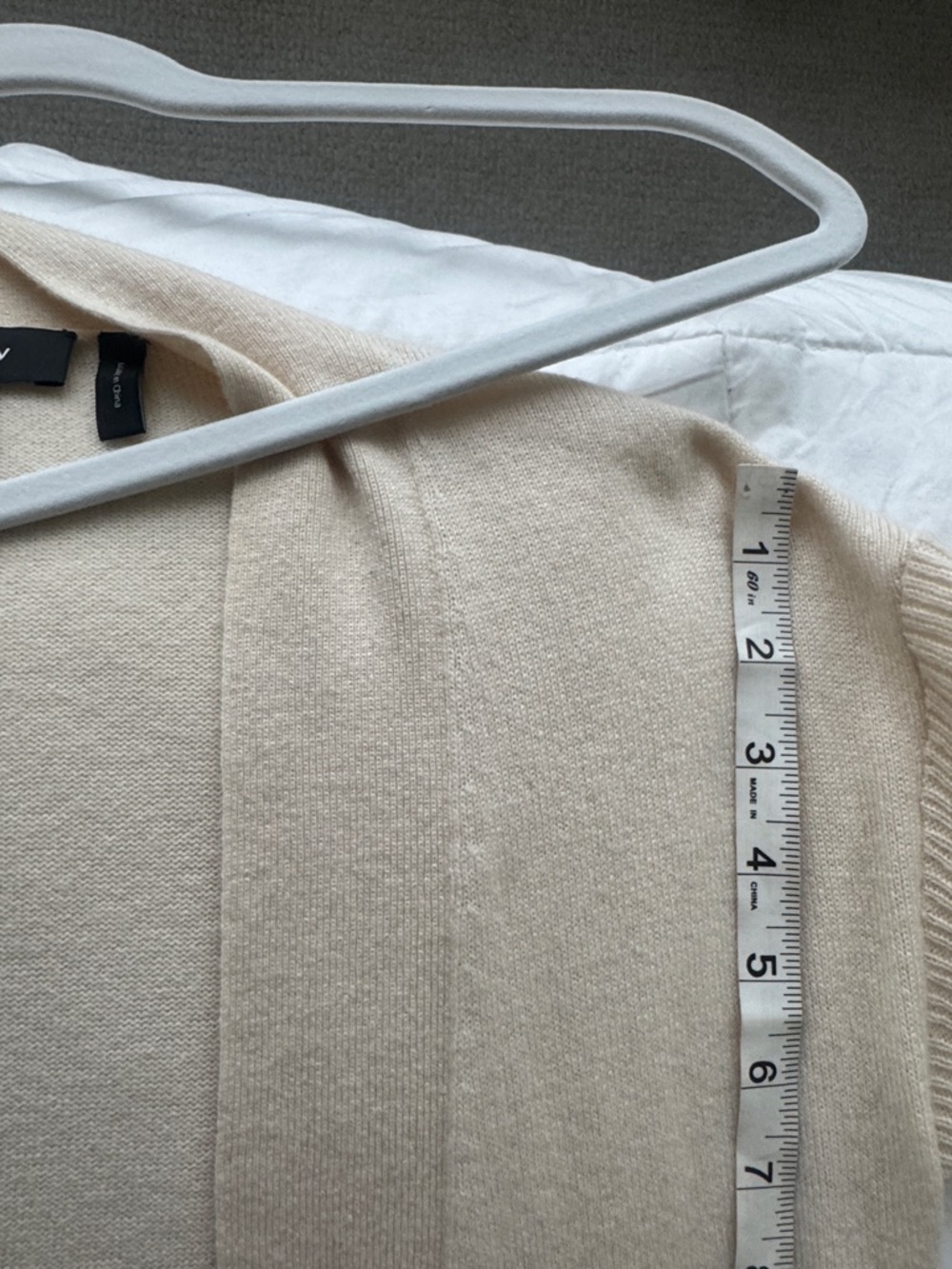 Cashmere Theory Ivory Open-Front Long Knit Cardigan - Picture 8 of 11